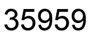 Number 35959 black image