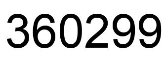 Number 360299 black image