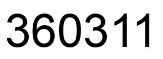 Number 360311 black image