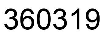 Number 360319 black image