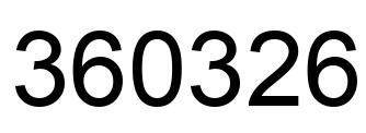 Number 360326 black image