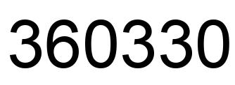 Number 360330 black image