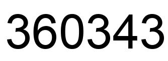 Number 360343 black image