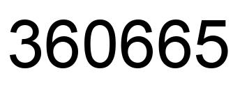 Number 360665 black image