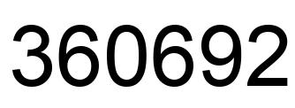 Number 360692 black image