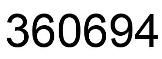 Number 360694 black image