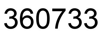 Number 360733 black image