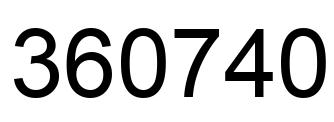 Number 360740 black image