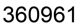 Number 360961 black image