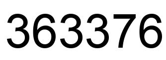 Number 363376 black image