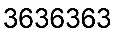 Number 3636363 black image