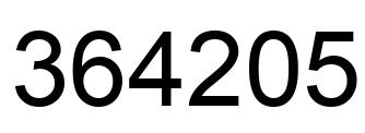 Número 364205 imagen negro