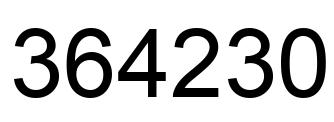Number 364230 black image