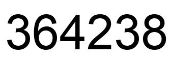 Number 364238 black image