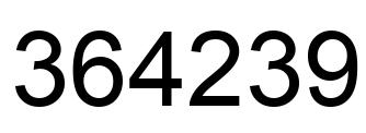 Number 364239 black image