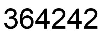 Number 364242 black image