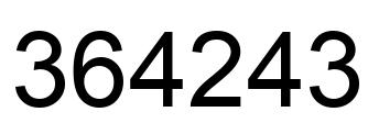 Number 364243 black image