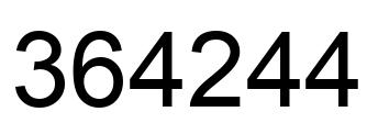 Number 364244 black image