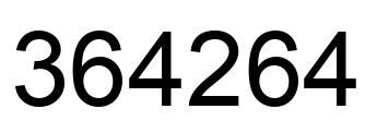 Number 364264 black image