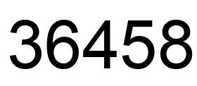 Number 36458 black image