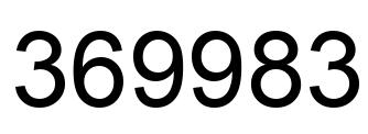 Number 369983 black image