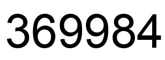 Number 369984 black image