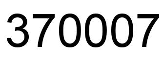 Number 370007 black image