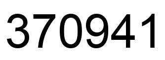 Number 370941 black image
