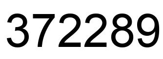 Number 372289 black image