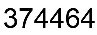 Number 374464 black image