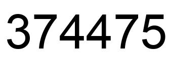 Number 374475 black image