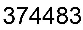 Number 374483 black image