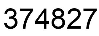 Number 374827 black image