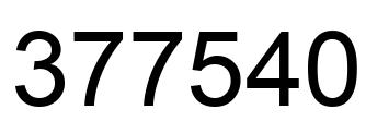 Number 377540 black image
