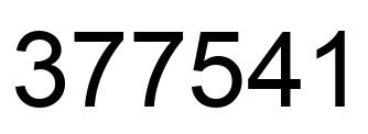 Number 377541 black image