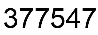 Number 377547 black image