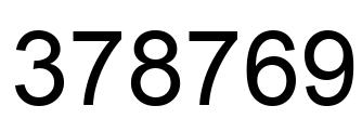 Number 378769 black image