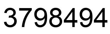 Number 3798494 black image