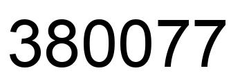 Number 380077 black image