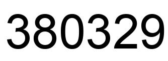 Number 380329 black image