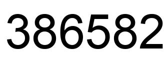 Number 386582 black image