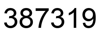 Number 387319 black image