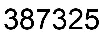 Number 387325 black image