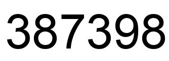 Number 387398 black image
