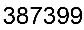 Number 387399 black image