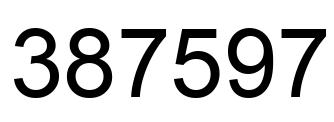 Number 387597 black image