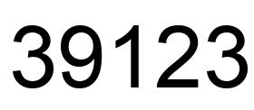 Número 39123 imagen negro
