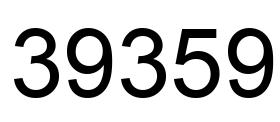 Number 39359 black image