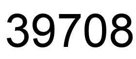 Number 39708 black image