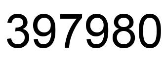 Number 397980 black image